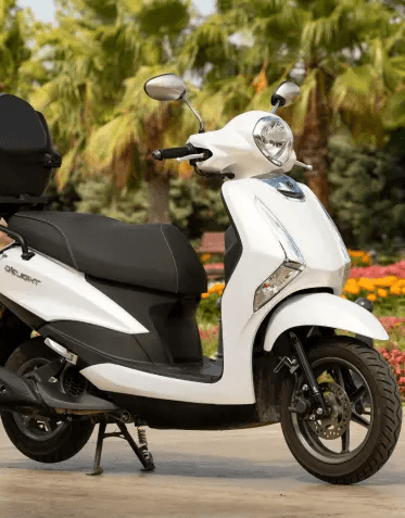 white motorcycle outside